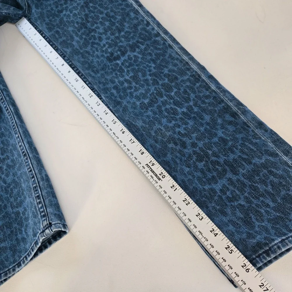 Mother‎ The Tomcat Ankle Jeans Women 25 Blue Leopard Animal Print Sinister Wash